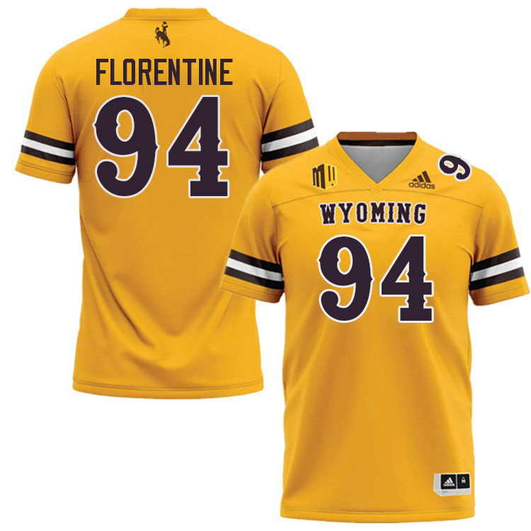 Wyoming Cowboys #94 Ben Florentine College Football Jerseys Stitched-Gold